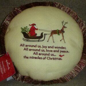 Hallmark Vintage decorative round Christmas pillow